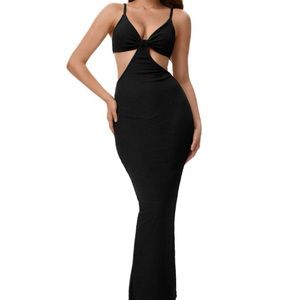 Solid split Hem dress